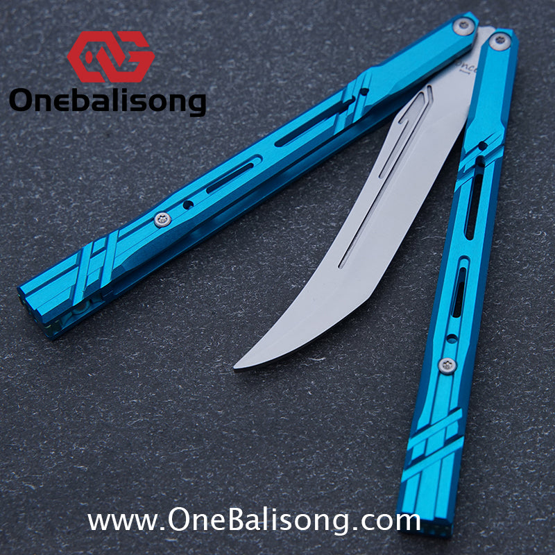 Once Mouse Balisong 7075 Aluminum Alloy Splicing Handle Stainless Steel Blade Bushings