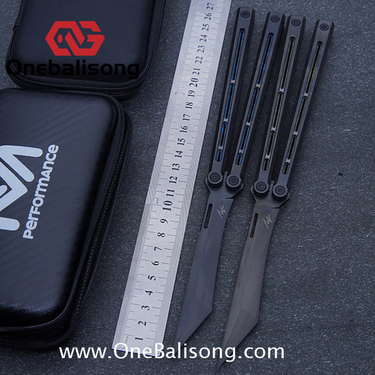Performance Time Zero Balisong TC4 Titanium Alloy Handle 14c28N Stainless Steel Blade