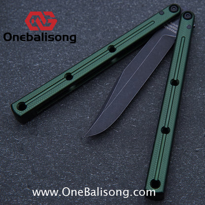 Baliplus Kraken Balisong Glossy clone Tanto/Bowie/Weekawk  live/Fake Blade Channel 7075 Aluminum Glossy Handle Bushings 9cr18