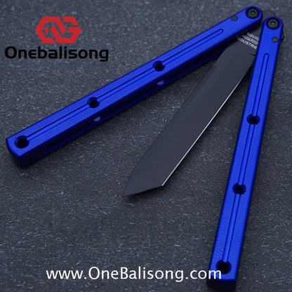 Baliplus Kraken Balisong Glossy clone Tanto/Bowie/Weekawk  live/Fake Blade Channel 7075 Aluminum Glossy Handle Bushings 9cr18