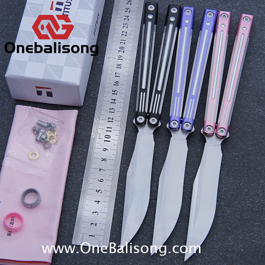 TITUS Orion Clone Balisong Aluminum Alloy Handle Stainless Steel Fake Blade Bushing