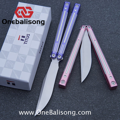 TITUS Orion Clone Balisong Aluminum Alloy Handle Stainless Steel Fake Blade Bushing