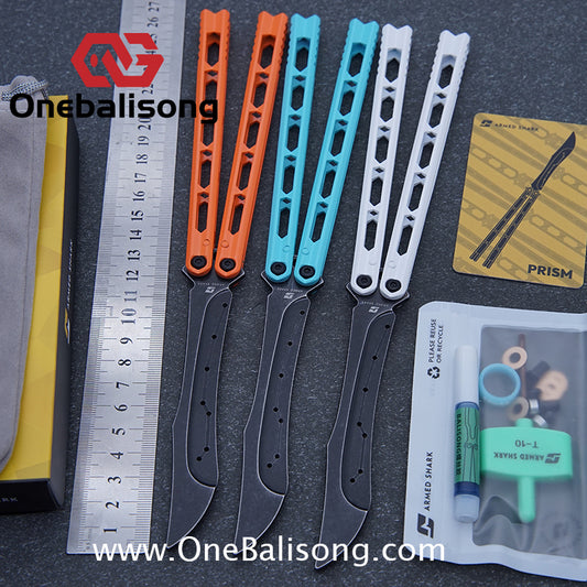 ARMED SHARK Prism Balisong Clone 5CR15 Stainless Steel Handle Stainless Steel Blade Bushings