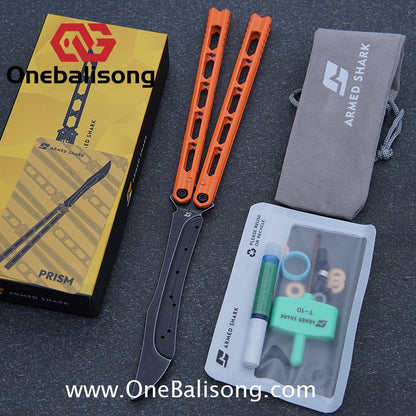 ARMED SHARK Prism Balisong Clone 5CR15 Stainless Steel Handle Stainless Steel Blade Bushings