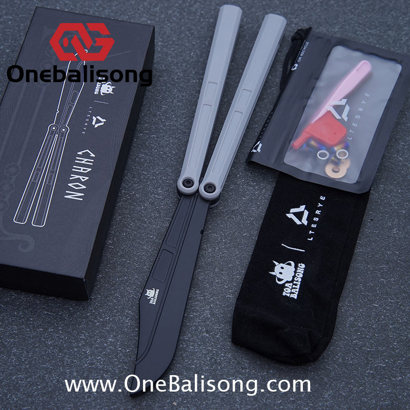 TOA Charon Balisong Plastic Trainer Outdoor Safe EDC Practice Knife Fancy Folding Knife