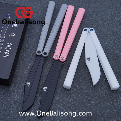 TOA Charon Balisong Plastic Trainer Outdoor Safe EDC Practice Knife Fancy Folding Knife