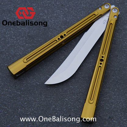 HR Killer Balisong  Seven series aluminum Handle 14c28n/vg10 Blade integrated+traditional shaft sleeve