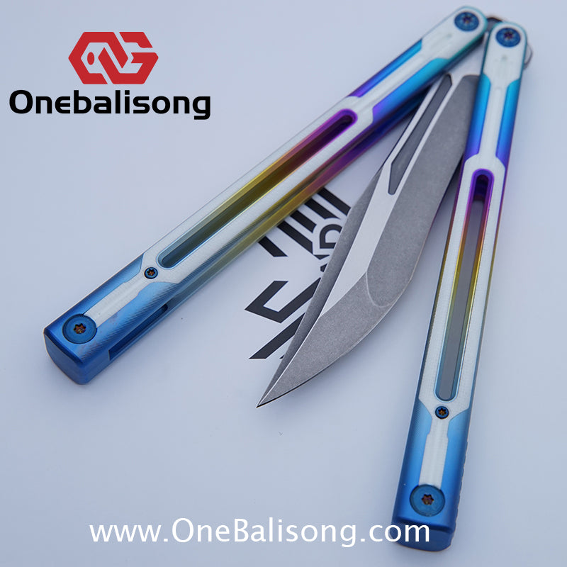 RAD Cygnus V2 Genuine Balisong Titanium-6AL-4V Handle CPM-S35VN Stainless Steel Blade Bushing