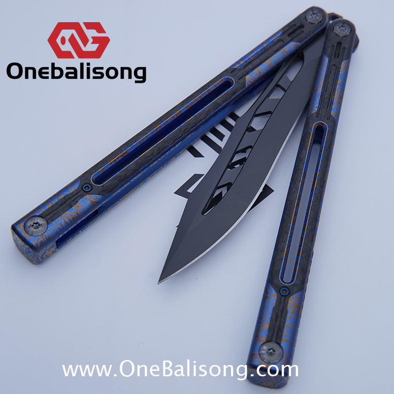 RAD Cygnus V2 Genuine Balisong Titanium-6AL-4V Handle CPM-S35VN Stainless Steel Blade Bushing