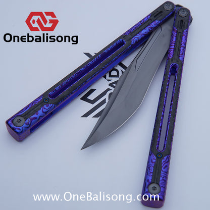 RAD Cygnus V2 Genuine Balisong Titanium-6AL-4V Handle CPM-S35VN Stainless Steel Live Blade Bushing