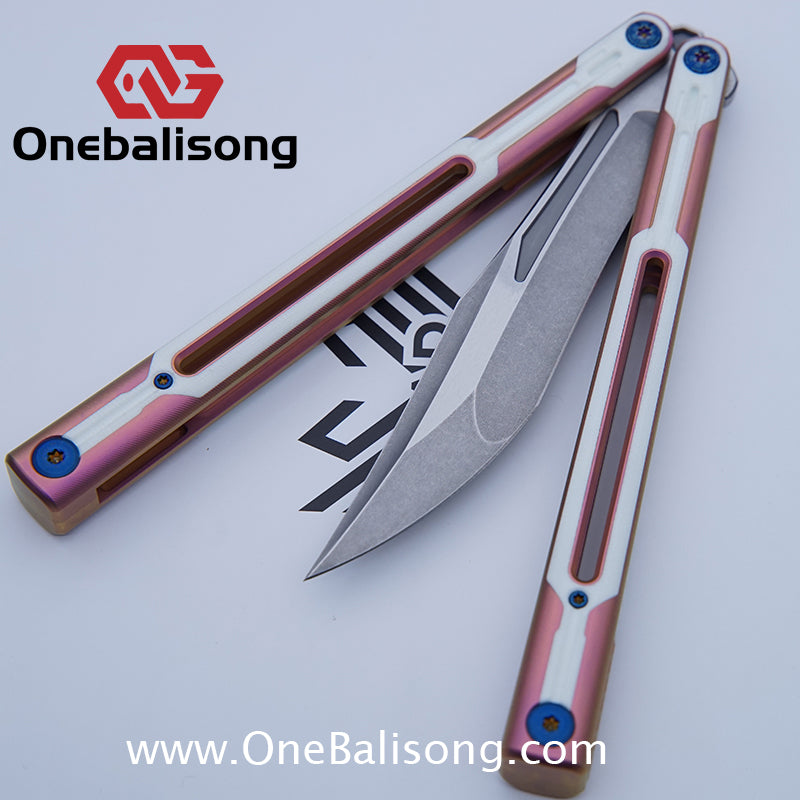 RAD Cygnus V2 Genuine Balisong Titanium-6AL-4V Handle CPM-S35VN Stainless Steel Blade Bushing