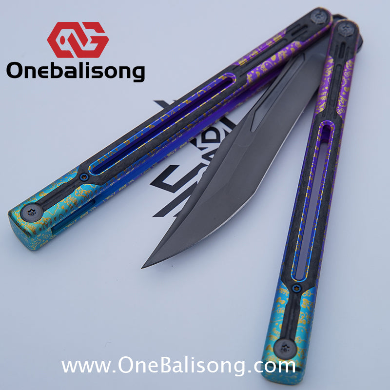 RAD Cygnus V2 Genuine Balisong Titanium-6AL-4V Handle CPM-S35VN Stainless Steel Blade Bushing
