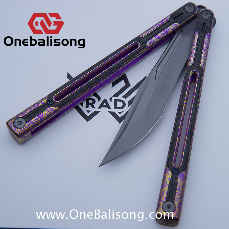 RAD Cygnus V2 Genuine Balisong Titanium-6AL-4V Handle CPM-S35VN Stainless Steel Blade Bushing