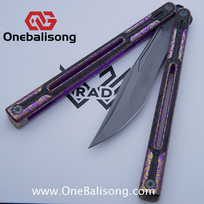 RAD Cygnus V2 Genuine Balisong Titanium-6AL-4V Handle CPM-S35VN Stainless Steel Live Blade Bushing