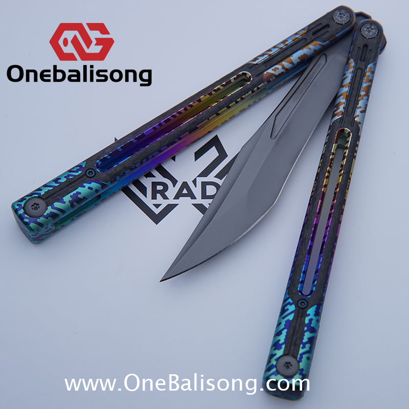 RAD Cygnus V2 Genuine Balisong Titanium-6AL-4V Handle CPM-S35VN Stainless Steel Blade Bushing