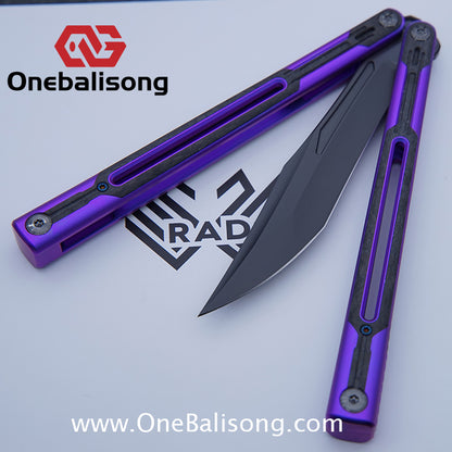 RAD Cygnus V2 Genuine Balisong Titanium-6AL-4V Handle CPM-S35VN Stainless Steel Live Blade Bushing