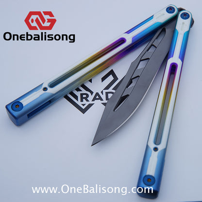 RAD Cygnus V2 Genuine Balisong Titanium-6AL-4V Handle CPM-S35VN Stainless Steel Live Blade Bushing
