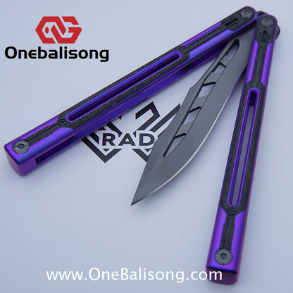 RAD Cygnus V2 Genuine Balisong Titanium-6AL-4V Handle CPM-S35VN Stainless Steel Live Blade Bushing