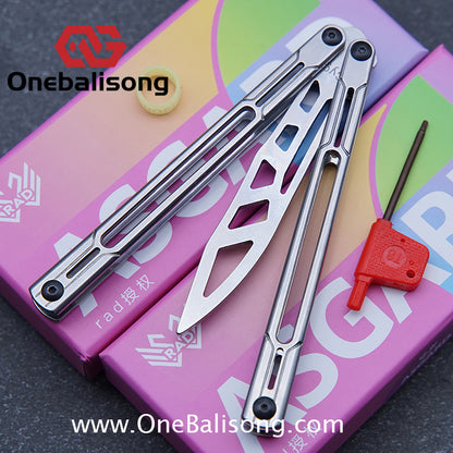 Asgard Steel Cygnus Balisong ABS Patch/Coating/Stainless Steel Handle Stainless Steel Blade Bushings