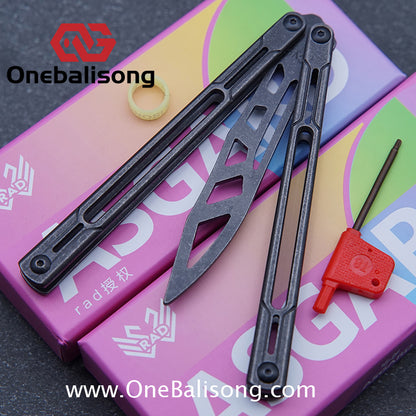 Asgard Steel Cygnus Balisong ABS Patch/Coating/Stainless Steel Handle Stainless Steel Blade Bushings