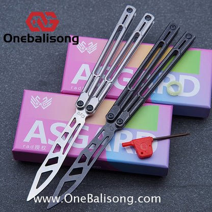 Asgard Steel Cygnus Balisong ABS Patch/Coating/Stainless Steel Handle Stainless Steel Blade Bushings