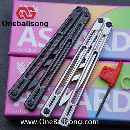 Asgard Steel Cygnus Balisong ABS Patch/Coating/Stainless Steel Handle Stainless Steel Blade Bushings