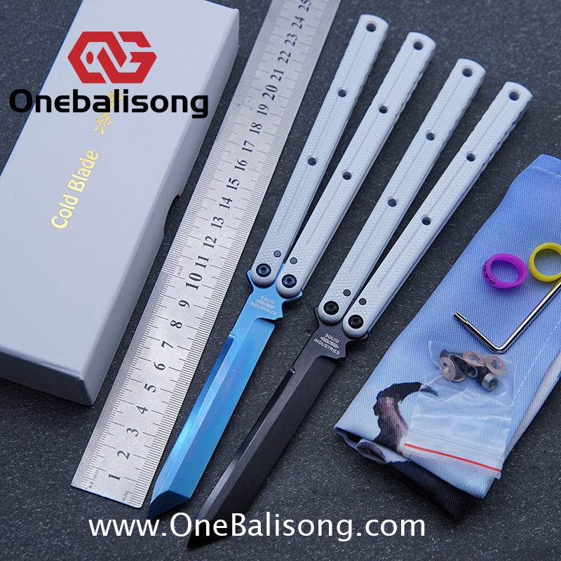 Cold Blade Kraken Balisong Ceramic Coating Aluminum Alloy Handle Stainless Steel Step Fake Blade Bushing