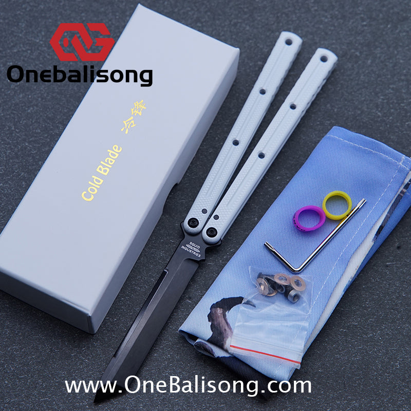 Cold Blade Kraken Balisong Ceramic Coating Aluminum Alloy Handle Stainless Steel Step Fake Blade Bushing