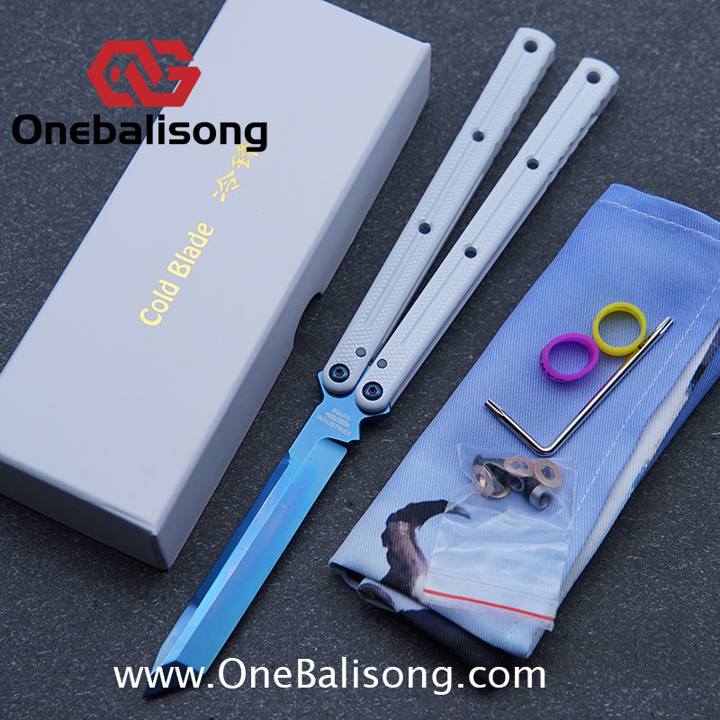 Cold Blade Kraken Balisong Ceramic Coating Aluminum Alloy Handle Stainless Steel Step Fake Blade Bushing