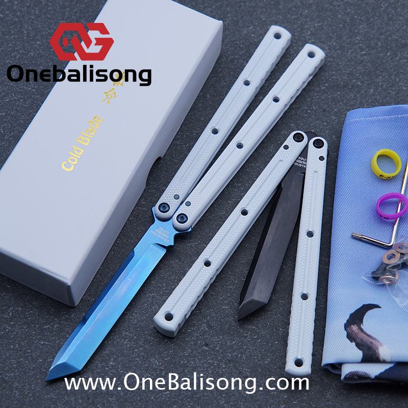 Cold Blade Kraken Balisong Ceramic Coating Aluminum Alloy Handle Stainless Steel Step Fake Blade Bushing