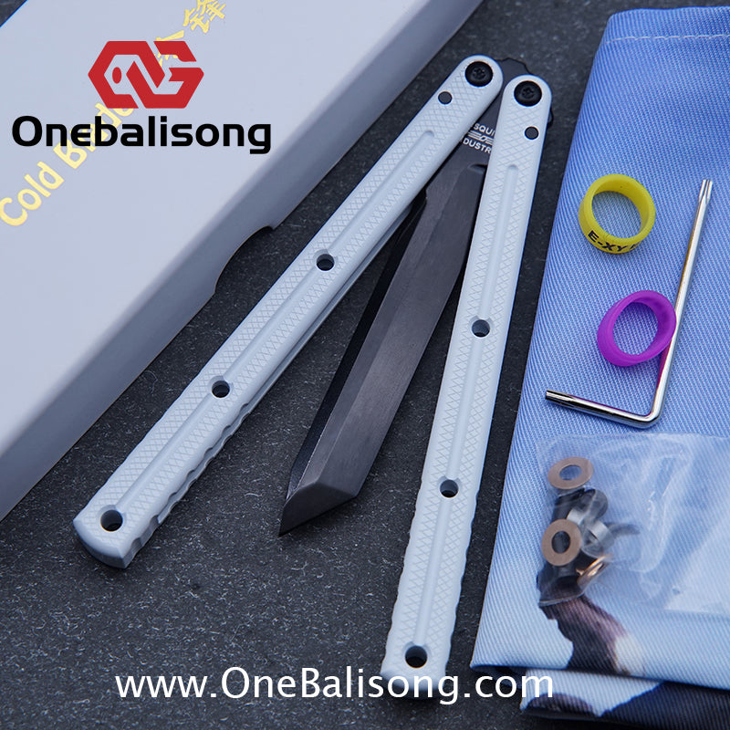 Cold Blade Kraken Balisong Ceramic Coating Aluminum Alloy Handle Stainless Steel Step Fake Blade Bushing