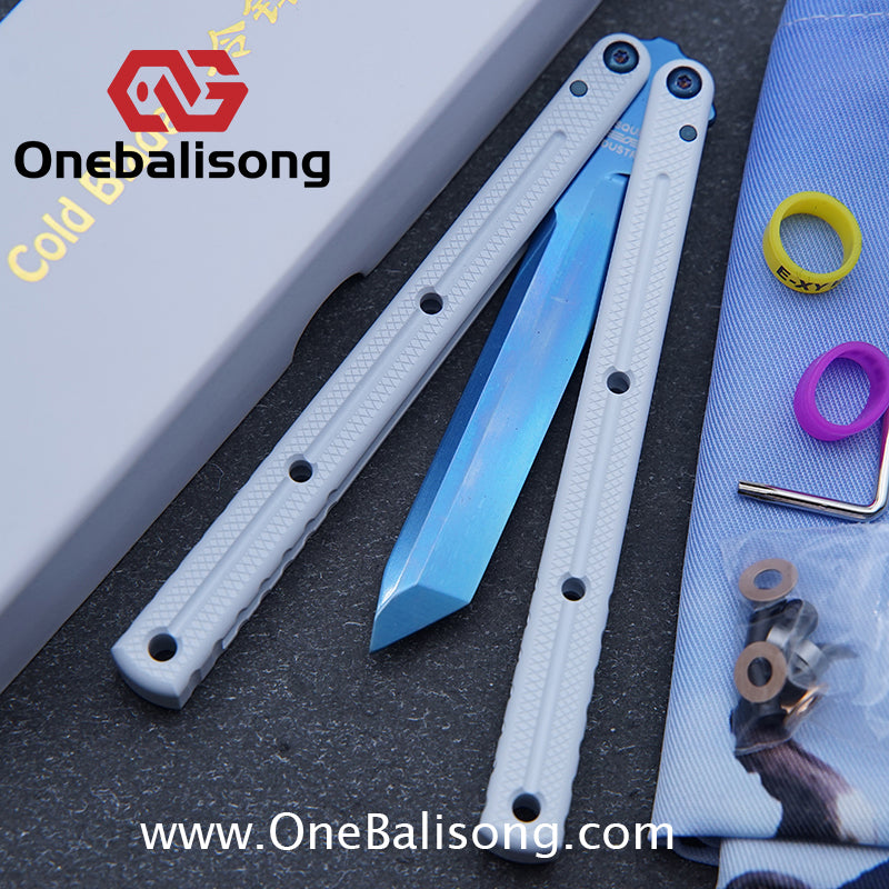 Cold Blade Kraken Balisong Ceramic Coating Aluminum Alloy Handle Stainless Steel Step Fake Blade Bushing