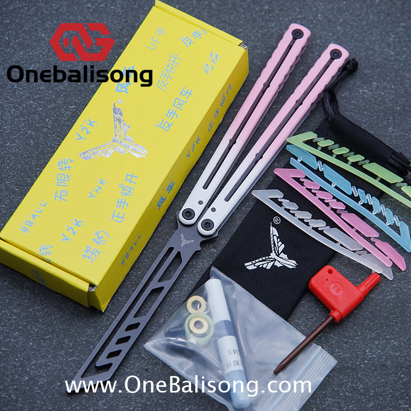 YY Noctilucent Steel Kraken Balisong Clone  Stainless Steel Handle Stainless Steel Blade Bushings