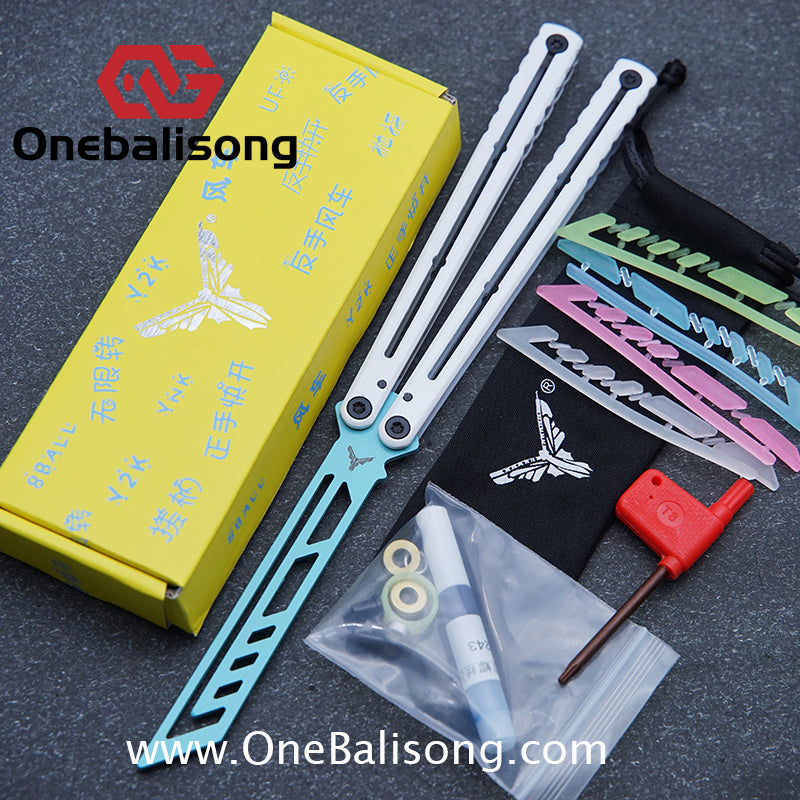 YY Noctilucent Steel Kraken Balisong Clone  Stainless Steel Handle Stainless Steel Blade Bushings
