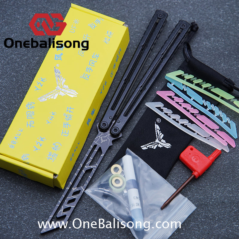 YY Noctilucent Steel Kraken Balisong Clone  Stainless Steel Handle Stainless Steel Blade Bushings