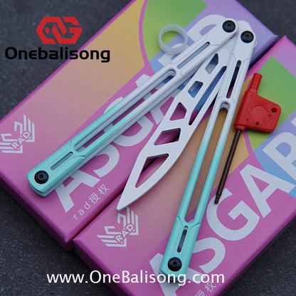 Asgard Steel Cygnus Balisong ABS Patch/Coating/Stainless Steel Handle Stainless Steel Blade Bushings