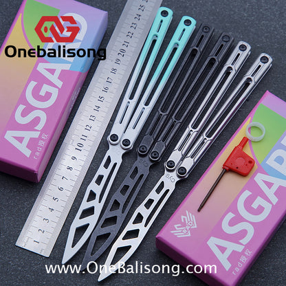 Asgard Steel Cygnus Balisong ABS Patch/Coating/Stainless Steel Handle Stainless Steel Blade Bushings