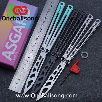 Asgard Steel Cygnus Balisong ABS Patch/Coating/Stainless Steel Handle Stainless Steel Blade Bushings