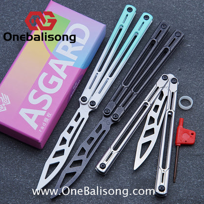 Asgard Steel Cygnus Balisong ABS Patch/Coating/Stainless Steel Handle Stainless Steel Blade Bushings