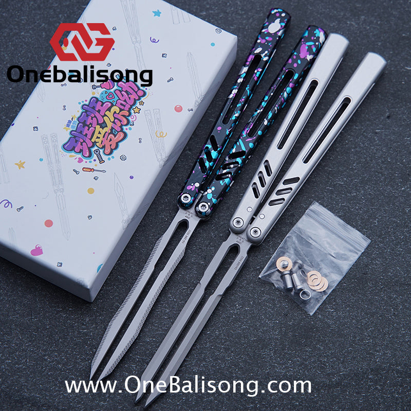 Class Loss Creation 8801 Balisong Aluminum Alloy Handle Stainless Steel Tuning Fork Blade Bushings