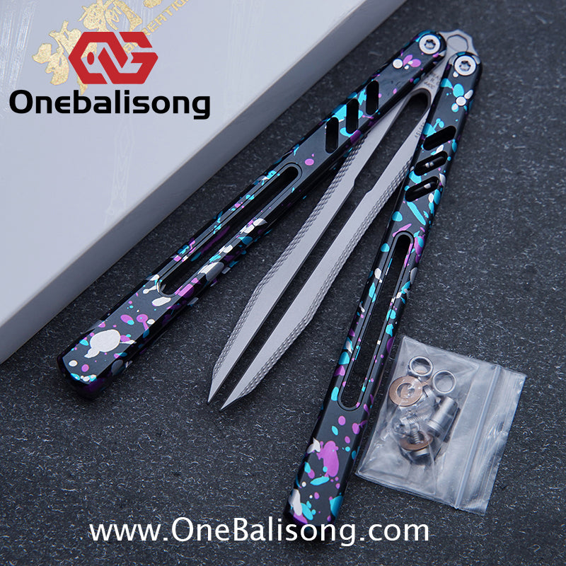 Class Loss Creation 8801 Balisong Aluminum Alloy Handle Stainless Steel Tuning Fork Blade Bushings