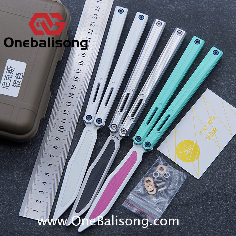 H-air Knicks Balisong Seven Series Aluminum Alloy Handle Stainless Steel Blade Bushings