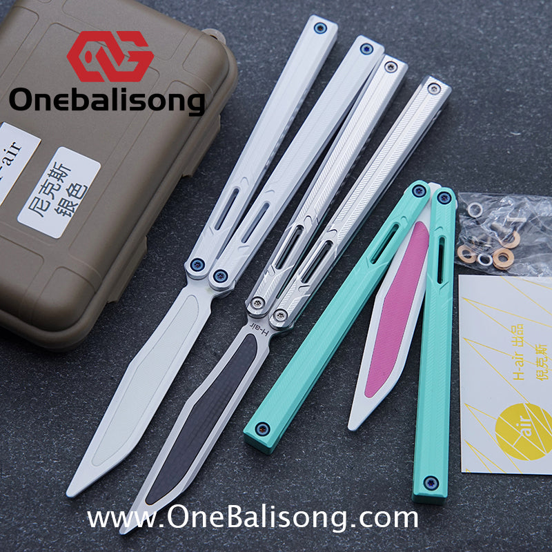 H-air Knicks Balisong Seven Series Aluminum Alloy Handle Stainless Steel Blade Bushings