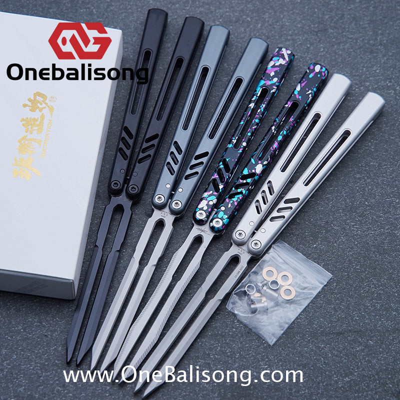 Class Loss Creation 8801 Balisong Aluminum Alloy Handle Stainless Steel Tuning Fork Blade Bushings