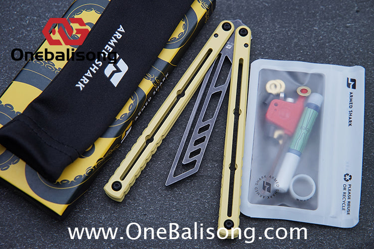 ARMED SHARK Steel Kraken V3 Balisong Clone 3CR13 Stainless Steel Handle Stainless Steel Blade Bushings