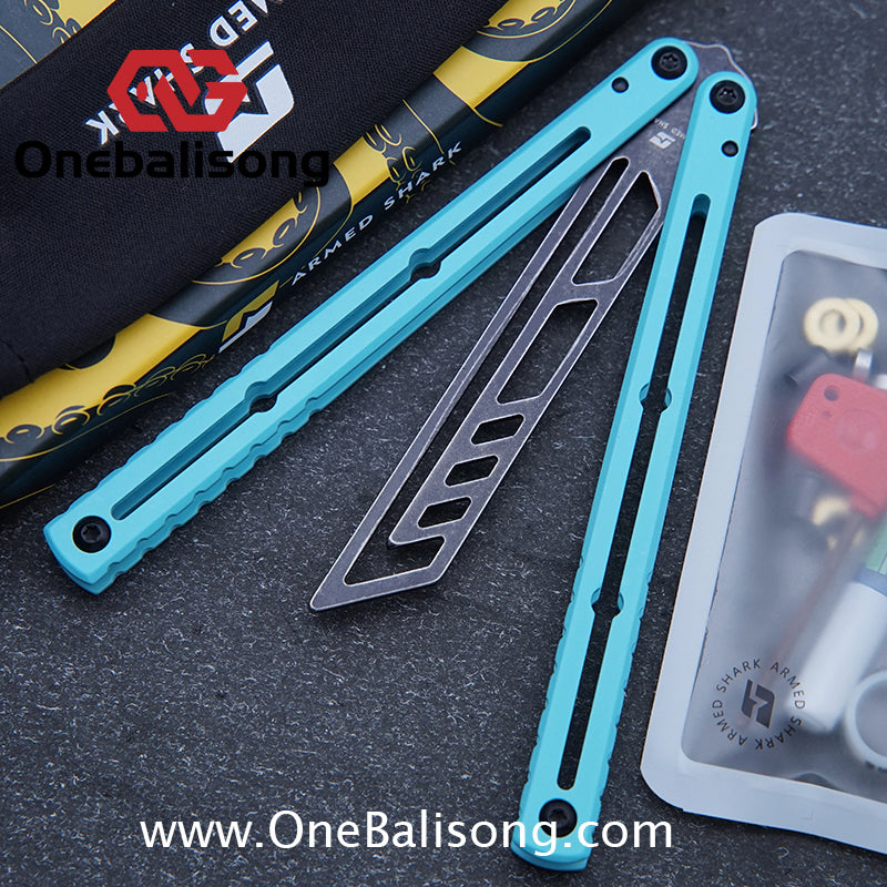 ARMED SHARK Steel Kraken V3 Balisong Clone 3CR13 Stainless Steel Handle Stainless Steel Blade Bushings