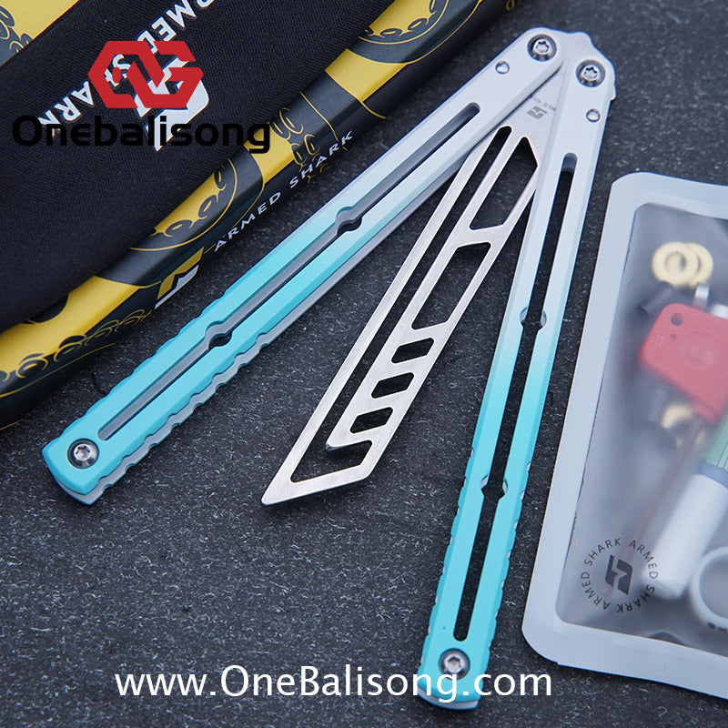 ARMED SHARK Steel Kraken V3 Balisong Clone 3CR13 Stainless Steel Handle Stainless Steel Blade Bushings