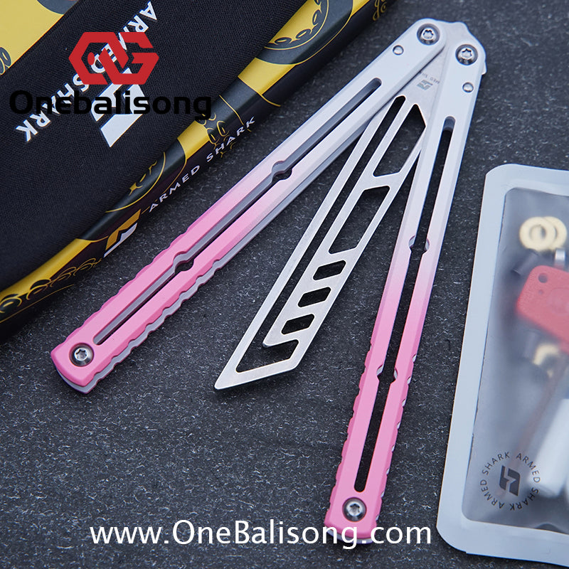ARMED SHARK Steel Kraken V3 Balisong Clone 3CR13 Stainless Steel Handle Stainless Steel Blade Bushings