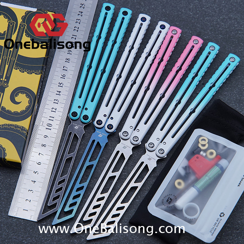 ARMED SHARK Steel Kraken V3 Balisong Clone 3CR13 Stainless Steel Handle Stainless Steel Blade Bushings