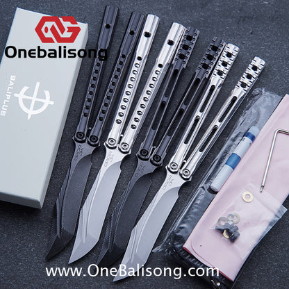 Baliplus Orca V2 Balisong Clone Flying Butterfly Clone Titanium Alloy Handle Stainless Steel Blade